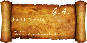 Gertl Arnold névjegykártya